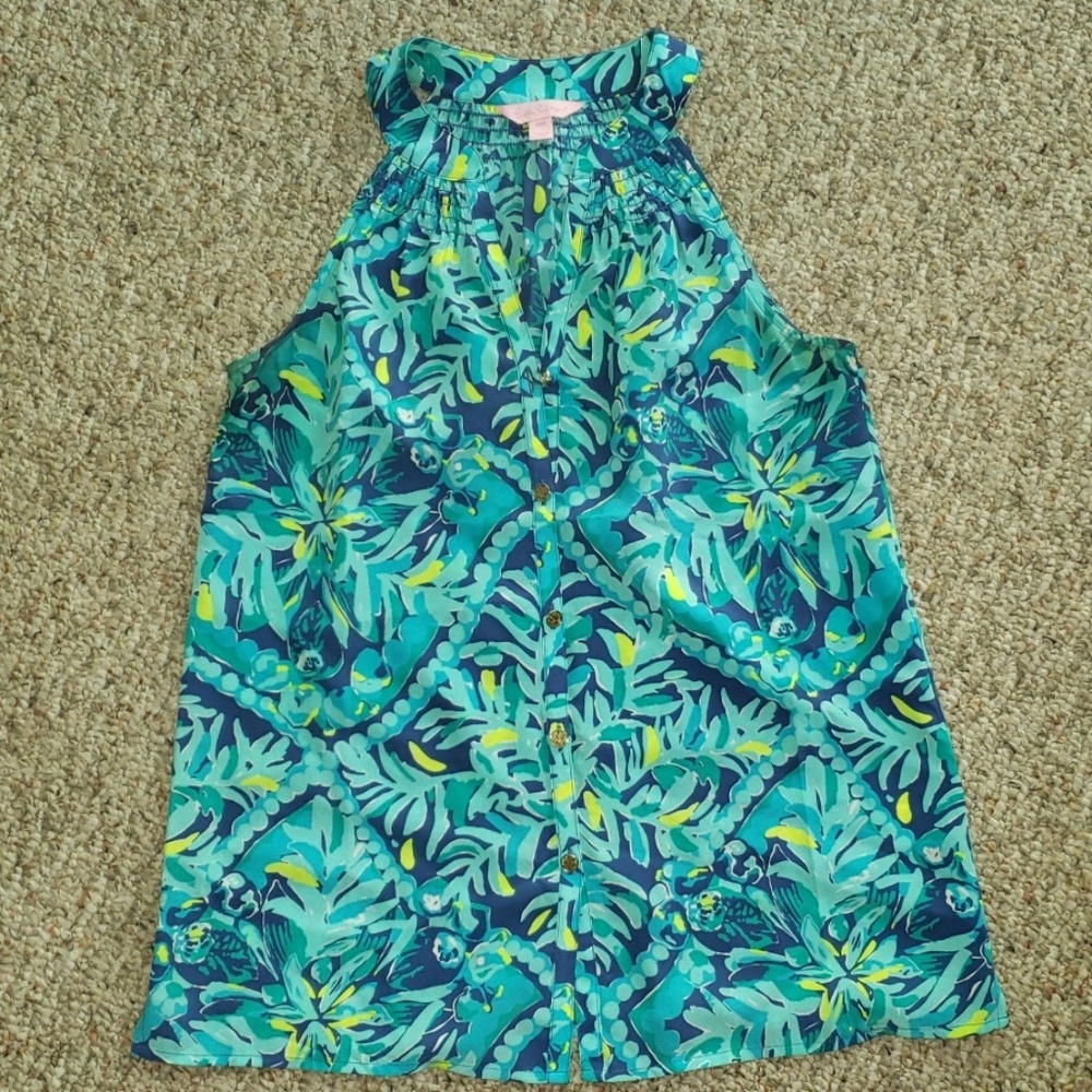 Sleeveless silk lilly top